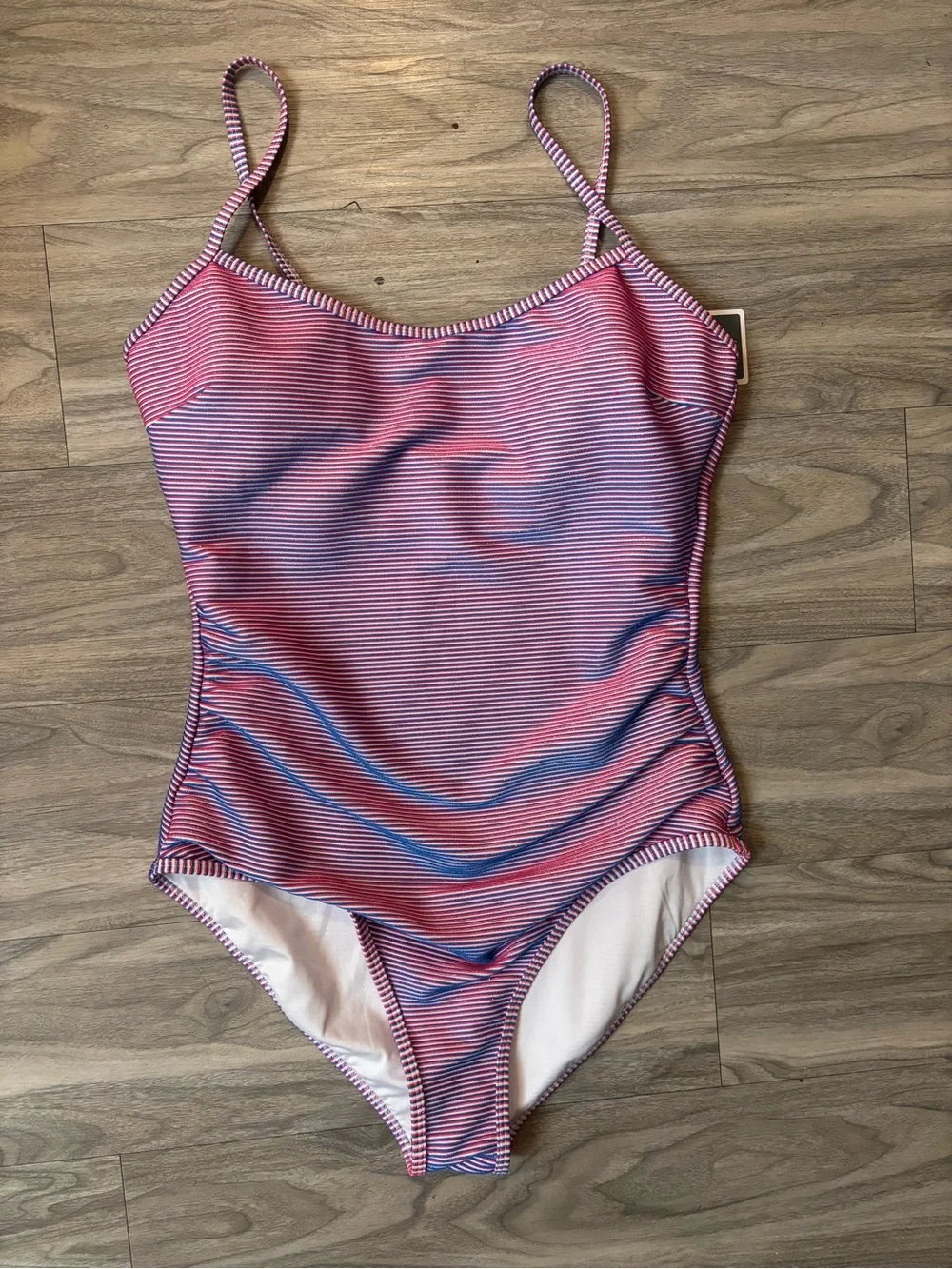 Striped Pink & Blue One-Piece Swimsuit
